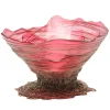 Ogiva Vase - Clear Light Fuchsia And Bronze
