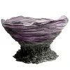 Ogiva Vase - Clear Lilac And Silver