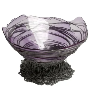 Ogiva Vase - Clear Lilac And Silver