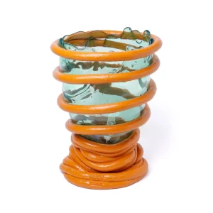 Pompitu I Vase - Aqua, Ochre