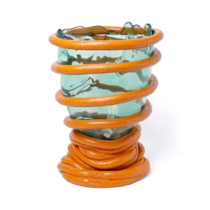 Pompitu I Vase - Aqua, Ochre