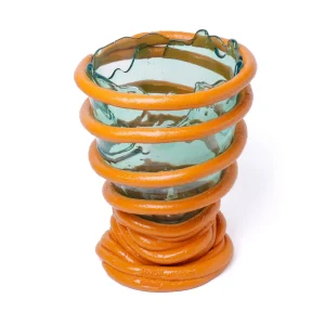 Pompitu I Vase - Aqua, Ochre