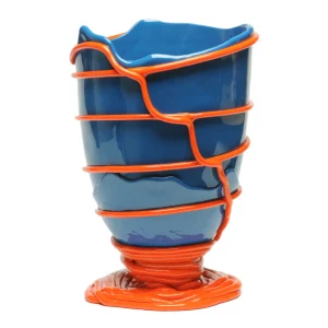 Pompitu II Vase - Blue Navy, Matt Orange