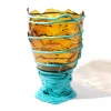 Pompitu II Vase - Clear Amber And Matt Turquoise
