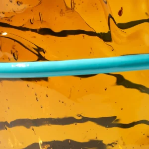 Pompitu II Vase - Clear Amber And Matt Turquoise