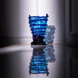Pompitu II Vase - Clear Blue, Dark Blue