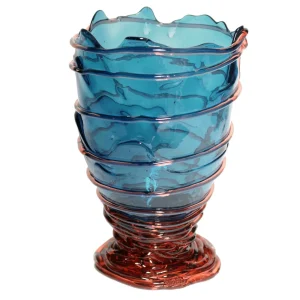 Pompitu II Vase - Clear Emerald And Clear Rose Pink