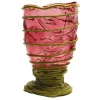 Pompitu II Vase - Clear Light Fuchsia And Matt Dust Green