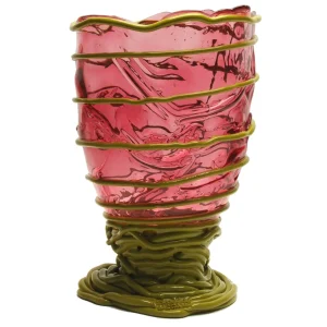Pompitu II Vase - Clear Light Fuchsia And Matt Dust Green