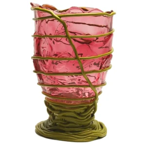 Pompitu II Vase - Clear Light Fuchsia And Matt Dust Green