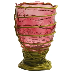Pompitu II Vase - Clear Light Fuchsia And Matt Dust Green