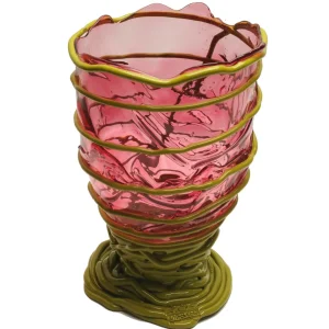 Pompitu II Vase - Clear Light Fuchsia And Matt Dust Green