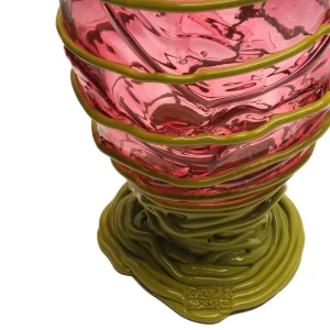 Pompitu II Vase - Clear Light Fuchsia And Matt Dust Green
