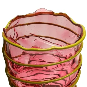 Pompitu II Vase - Clear Light Fuchsia And Matt Dust Green