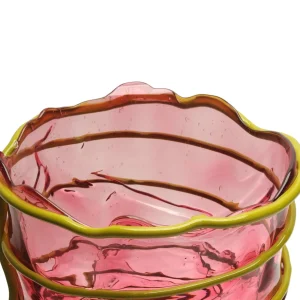 Pompitu II Vase - Clear Light Fuchsia And Matt Dust Green