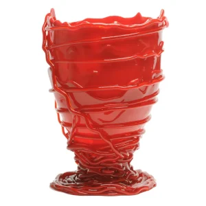 Pompitu II Vase - Matt Red, Clear Red