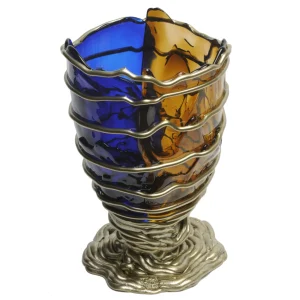 Pompitu II Vase Extra Colour - Blue, Clear Brown And Bronze