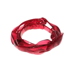 Ribbon Bracelet - Clear Fuchsia 4