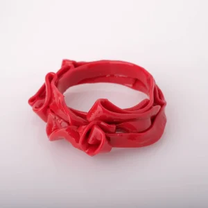 Ribbon Bracelet - Matt Coral Red
