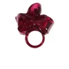Ribbon Ring - Clear Fuchsia 3
