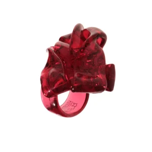 Ribbon Ring - Clear Fuchsia 2