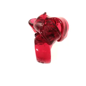 Ribbon Ring - Clear Fuchsia 7