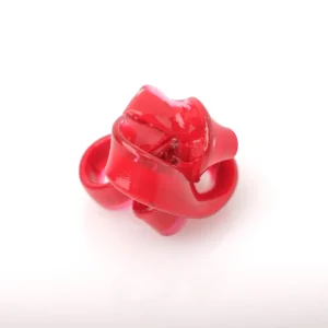 Ribbon Ring - Matt Coral, Clear Pink