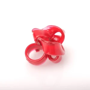 Ribbon Ring - Matt Coral, Clear Pink