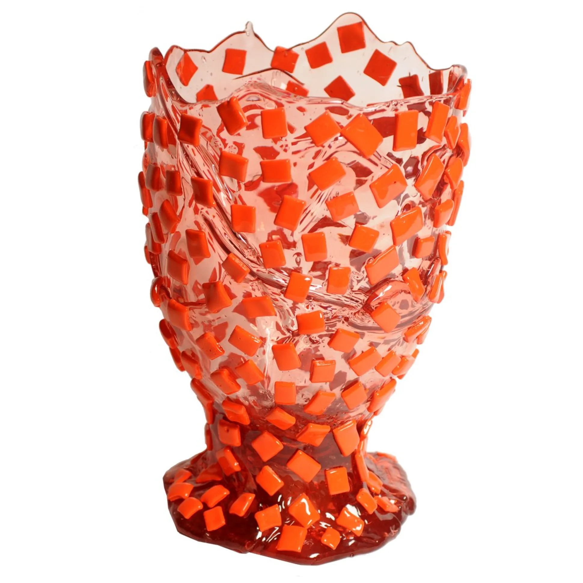 rock_vase__clear_antique__0.webp Rock Vase - Clear Antique Pink and Matt Orange