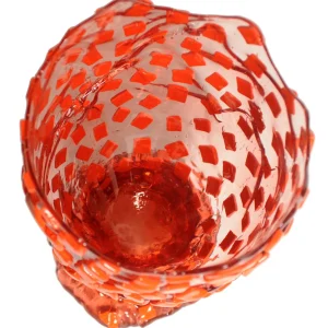 Rock Vase - Clear Antique Pink and Matt Orange