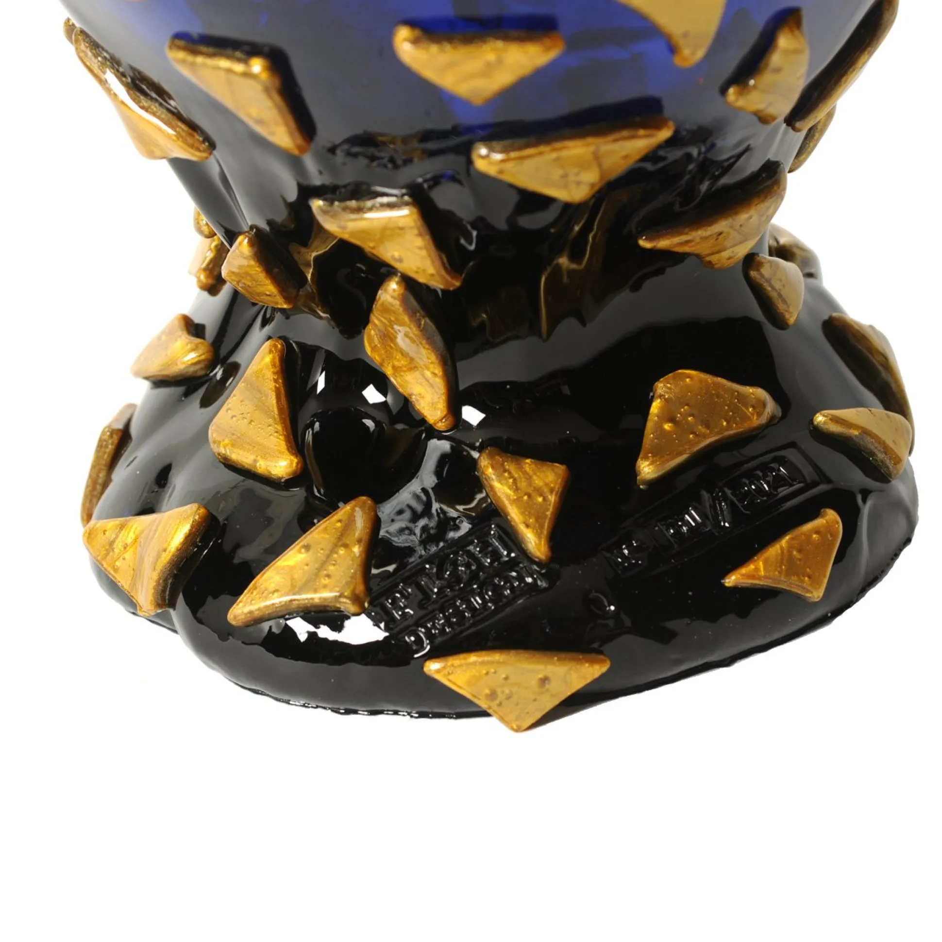 rock_vase__clear_blue_and_5.webp Rock Vase - Clear Blue And Gold