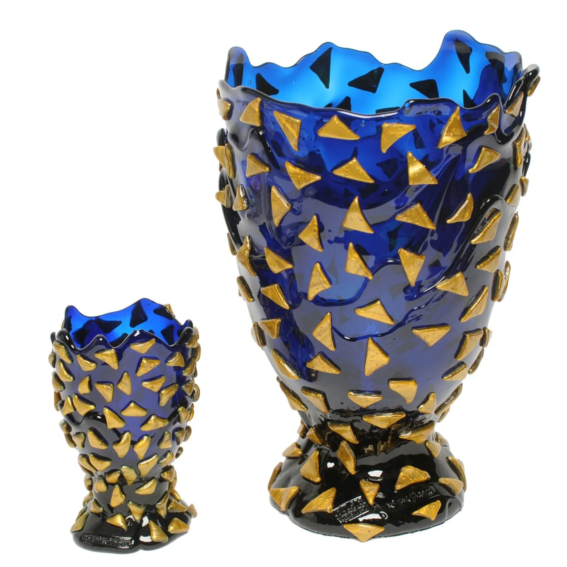 rock_vase__clear_blue_and_6.webp Rock Vase - Clear Blue And Gold