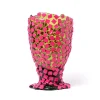 Rock Vase - Clear Bottle Green, Fuchsia