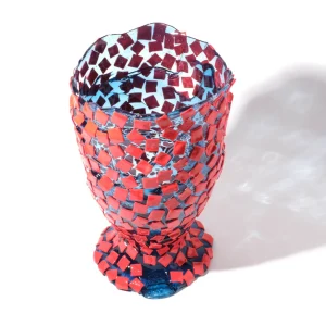 Rock Vase - Clear Light Blue And Matt Sorbet