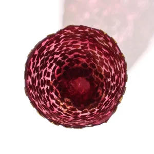Rock Vase - Clear Light Fuchsia And Gold