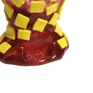 Rock Vase - Clear Light Fuchsia And Matt Lemon