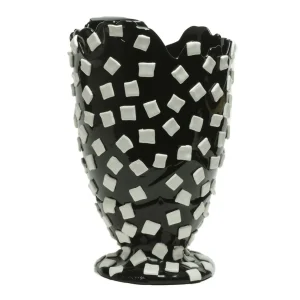 Rock Vase - Matt Black, White