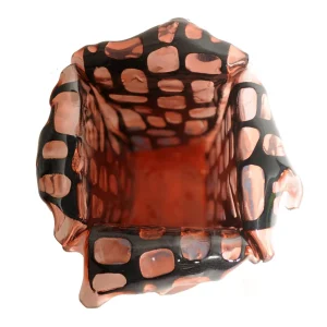 Sagarana Vase - Clear Pink, Turquoise Leather