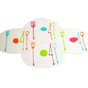Set of 4 Table-Mates, Placemats - Clear, Matt Lime, Fuchsia, Turquoise, Orange