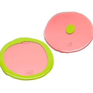 Set of 2 Table-Mates Small - Clear Light Fuchsia And Lime
