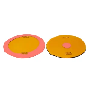 Set of 2 Table-Mates Small - Clear Amber, Dark Salmon