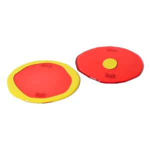 Set of 2 Table-Mates Small - Clear Red And Matt Fluo Yellow