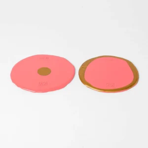Set of 2 Table-Mates Small - Matt Dark Salmon, Gold