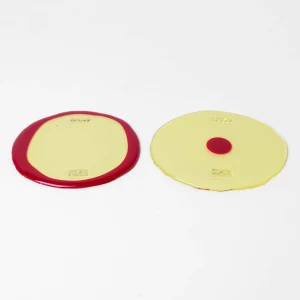 Set of 2 Table-Mates Small - Clear Yellow, Matt Cherry