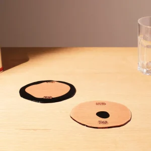 Set of 2 Table-Mates Small - Clear Pink, Matt Black