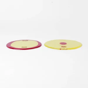 Set of 2 Table-Mates Small - Clear Yellow, Matt Cherry