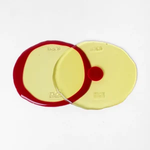 Set of 2 Table-Mates Small - Clear Yellow, Matt Cherry