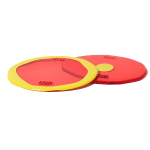 Set of 2 Table-Mates Small - Clear Red And Matt Fluo Yellow