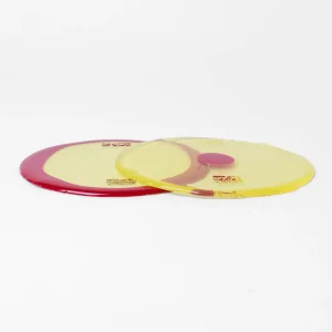 Set of 2 Table-Mates Small - Clear Yellow, Matt Cherry