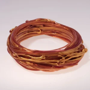 Spaghetti Bracelet - Gold And Clear Fuchsia
